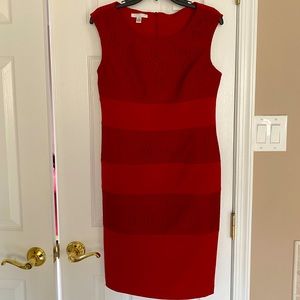 Women’s midi dress; size 10; sleeveless; red; zipper in back